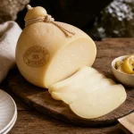 Provolone di monaco, dégustation : tranches et huile d’olive, ambiance grotte
