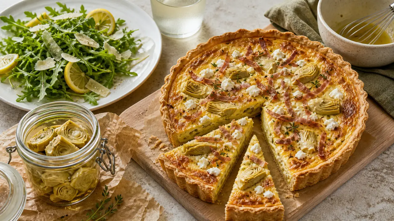 Recette avec coeur d artichaut : quiche et salade fraîche
