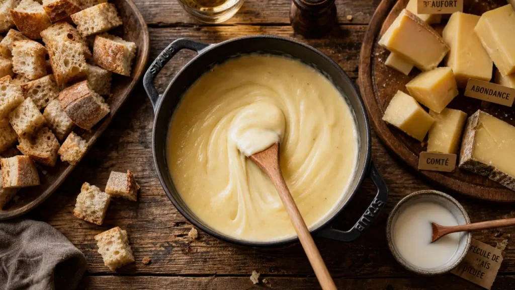 Fondue savoyarde réussie : le trio Beaufort-Abondance-Comté et le feu doux qui changent tout