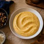 Recette polenta crémeuse fondante, polenta lisse aux champignons et parmesan