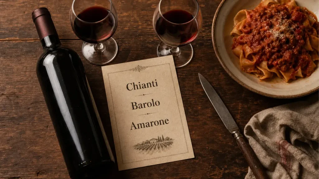 Vin italien rouge : régions, cépages et noms à connaître avant d’acheter
