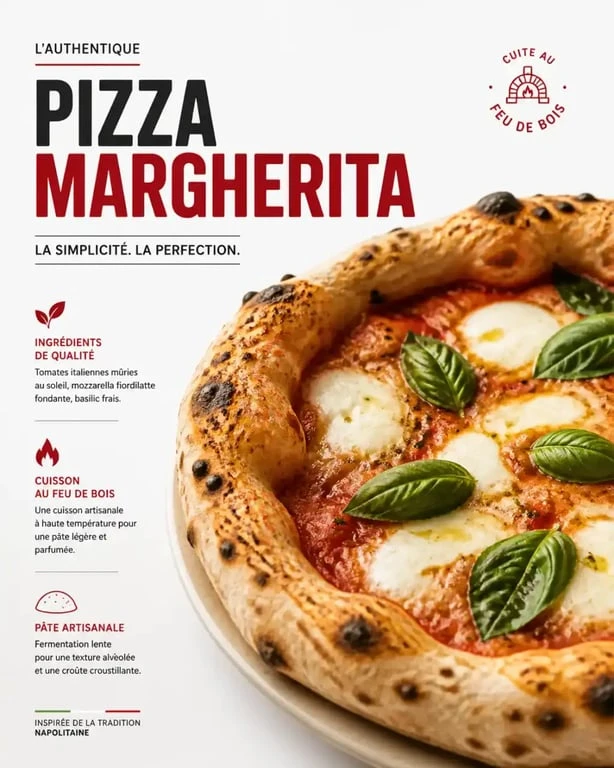 Pizza Margherita Grazie au feu de bois à Verrières-le-Buisson