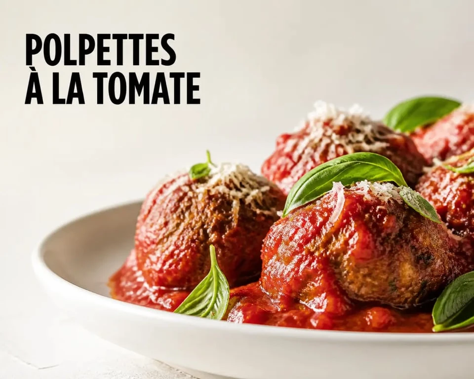 Recettes polpettes italiennes servies en sauce tomate dans une assiette blanche