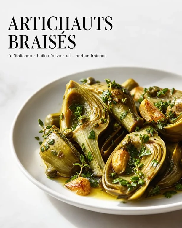Artichaut recette italienne d’artichauts braisés fondants à l’huile d’olive et aux herbes