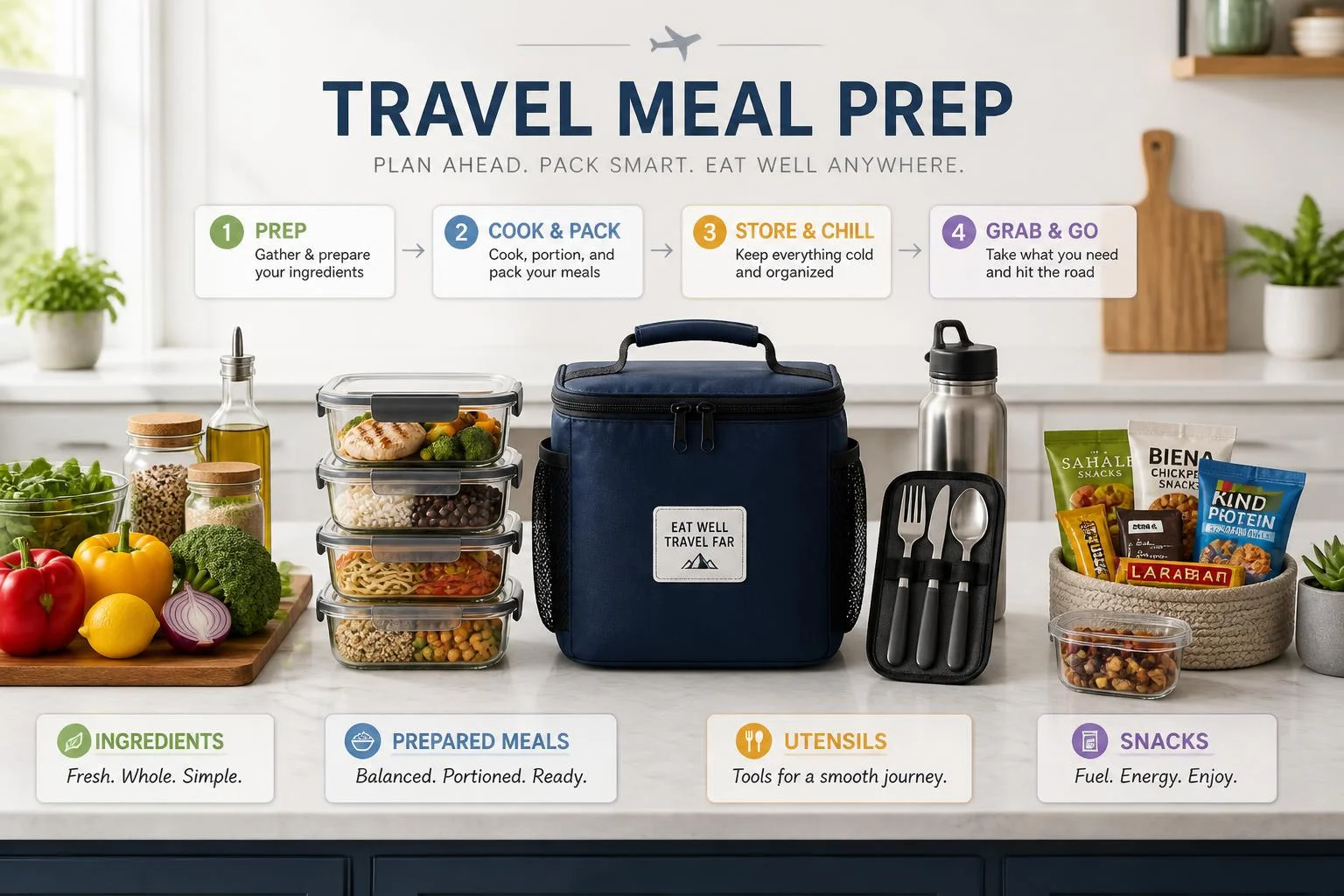 Organiser sa cuisine pour des repas de voyage