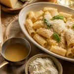 Pâtes à la ricotta recette italienne crémeuse aux rigatoni, ricotta et parmesan