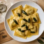 Pâtes italiennes farcies : raviolis ricotta et épinards, pâte artisanale