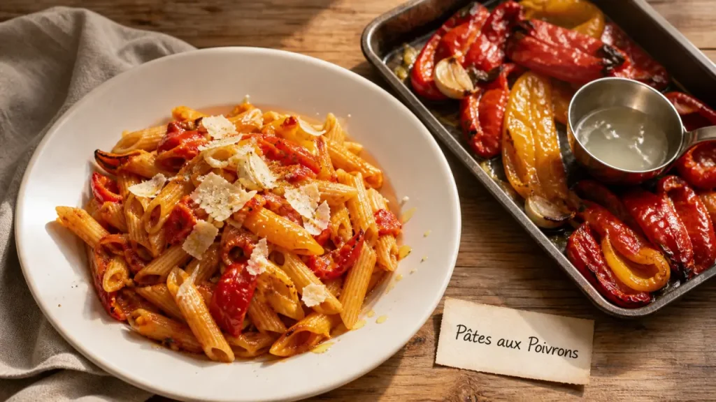 Pâtes aux poivrons rôtis : une sauce simple, enrobante et familiale