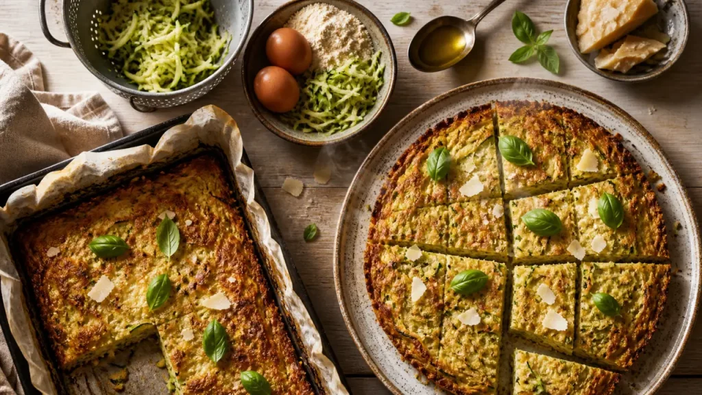 Scarpaccia de courgettes : le pressage des courgettes et la cuisson à 200°C qui changent la texture