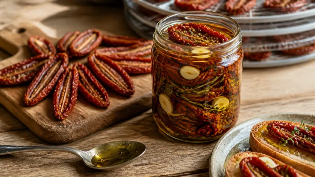 Tomates séchées à l’italienne : réussir la texture de cuir souple et la conservation à l’huile d’olive