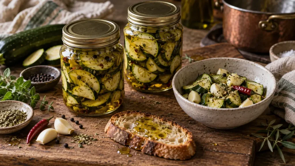 Le bain de vinaigre trop long ramollit les courgettes : la recette italienne qui garde du croquant