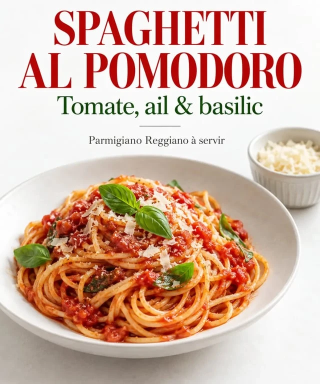 Spaghetti tomate ail basilic, recette emblématique de la cuisine italienne