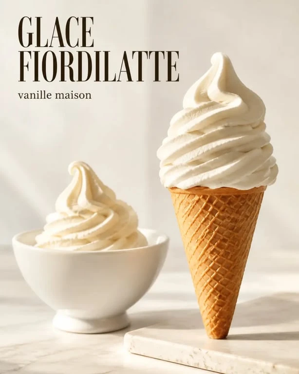Recette glaces italiennes recettes : glace italienne maison vanille fiordilatte en spirale crémeuse