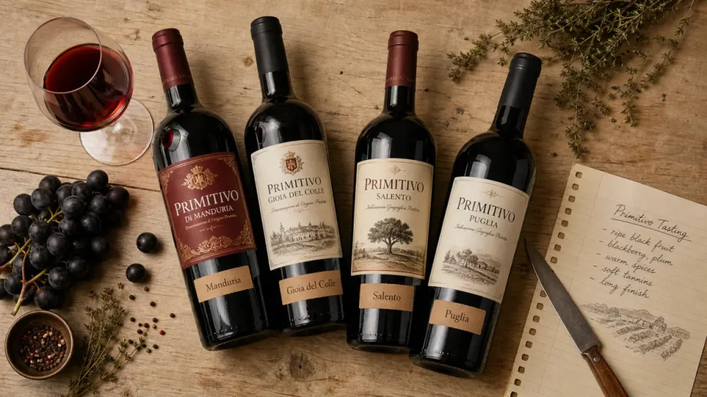 Primitivo vin italien : Manduria, Gioia del Colle ou Salento, quel style choisir ?