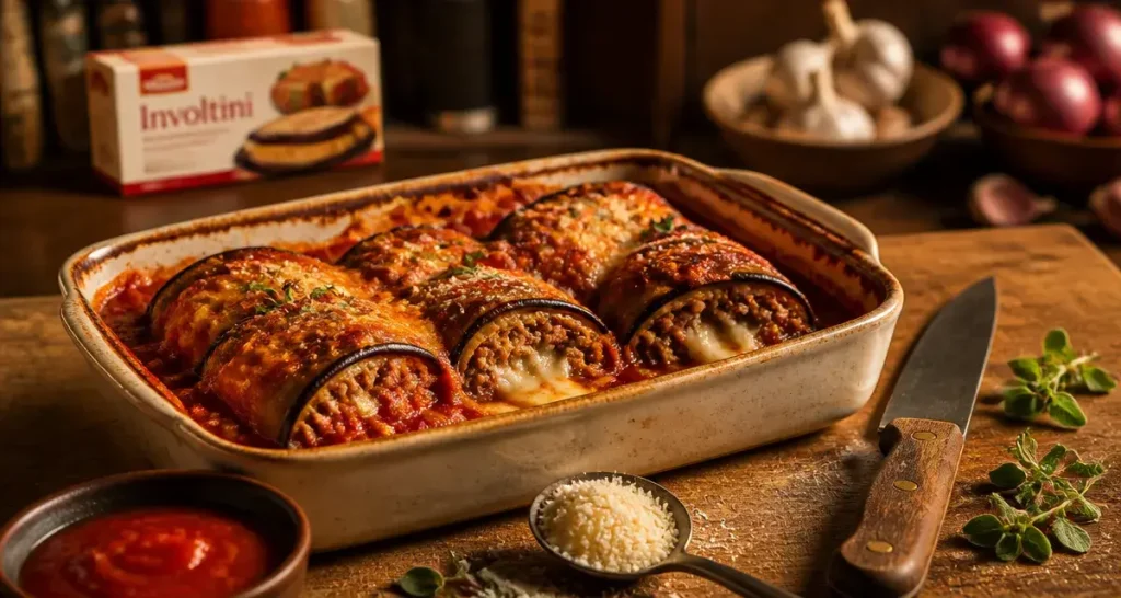 Aubergines à la viande hachée : les involtini italiens au four, moelleux et gratinés