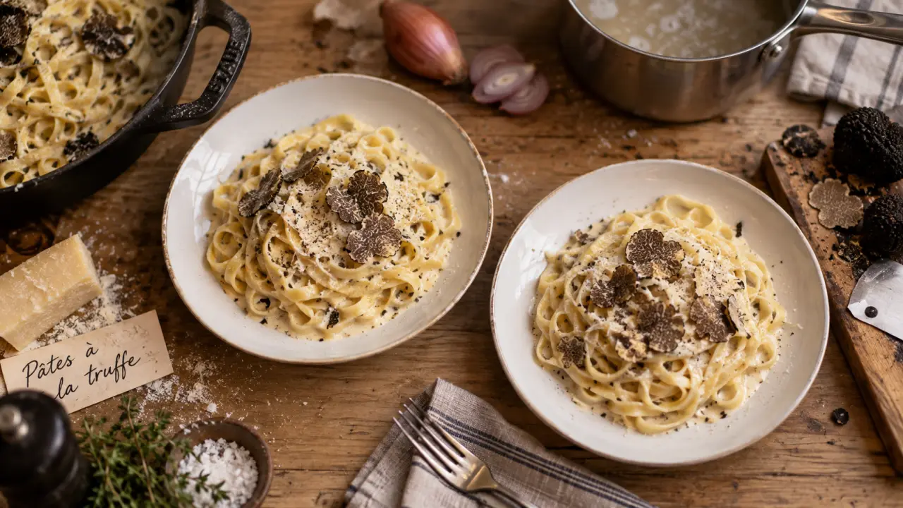 Recette italienne pâtes aux truffes : tagliatelles crémeuses à la truffe