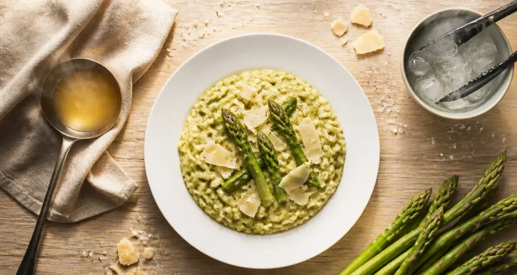 Risotto aux asperges vertes crémeux : la cuisson par absorption expliquée pas à pas