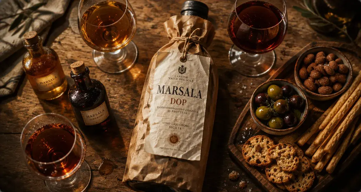 Apéritif italien vin cuit, Marsala DOP en apéritif