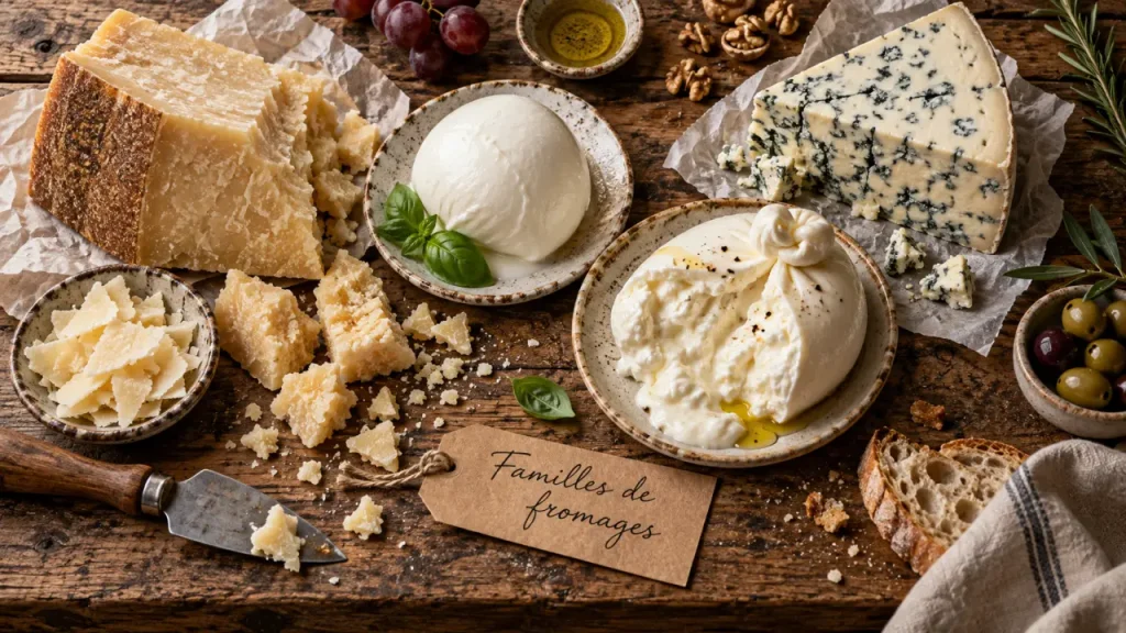 Fromage en Italie : quatre familles pour choisir le bon produit à table et en cuisine