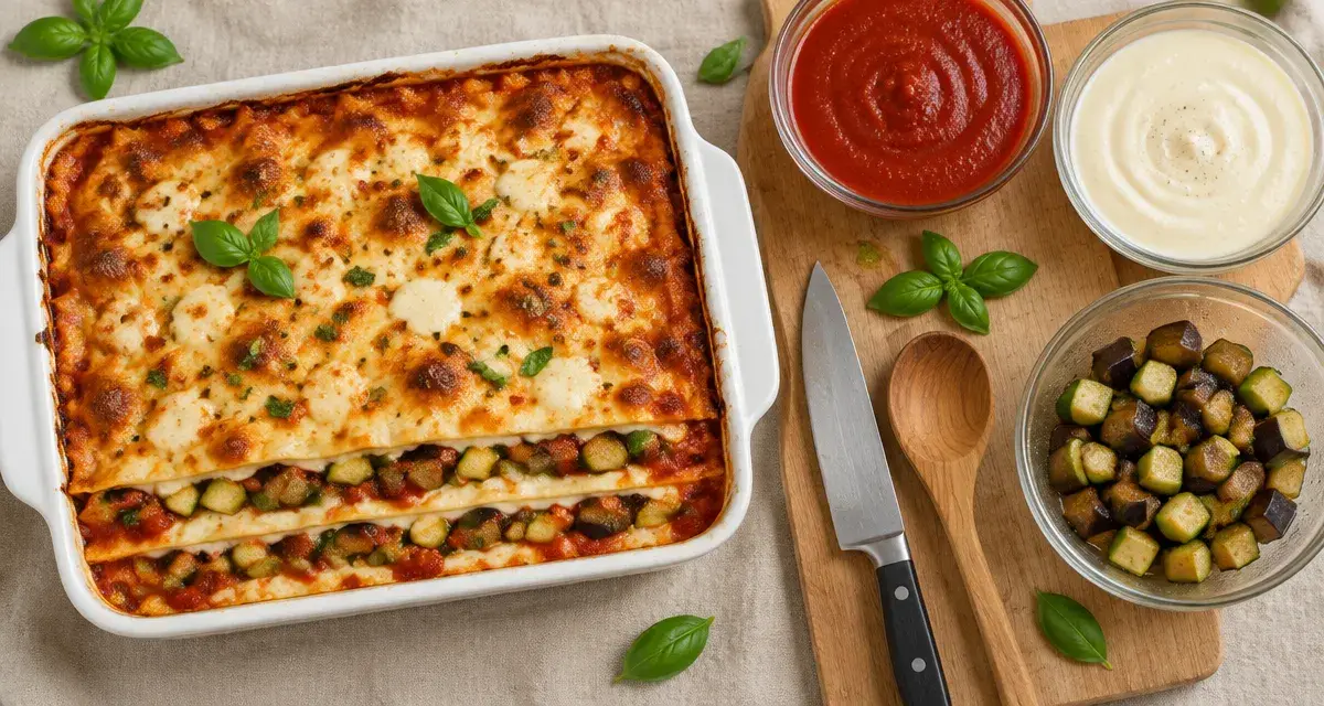 Lasagnes aux légumes recette italienne, gratin fondant sans détrempe