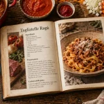 Livre cuisine italienne et tagliatelle fraîches, recette italienne