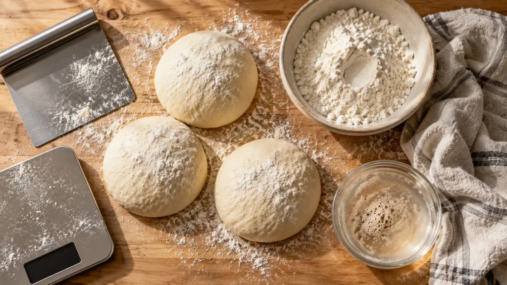 Pâte à pizza à la levure fraîche : 3 pâtons, une mie moelleuse et une base croustillante
