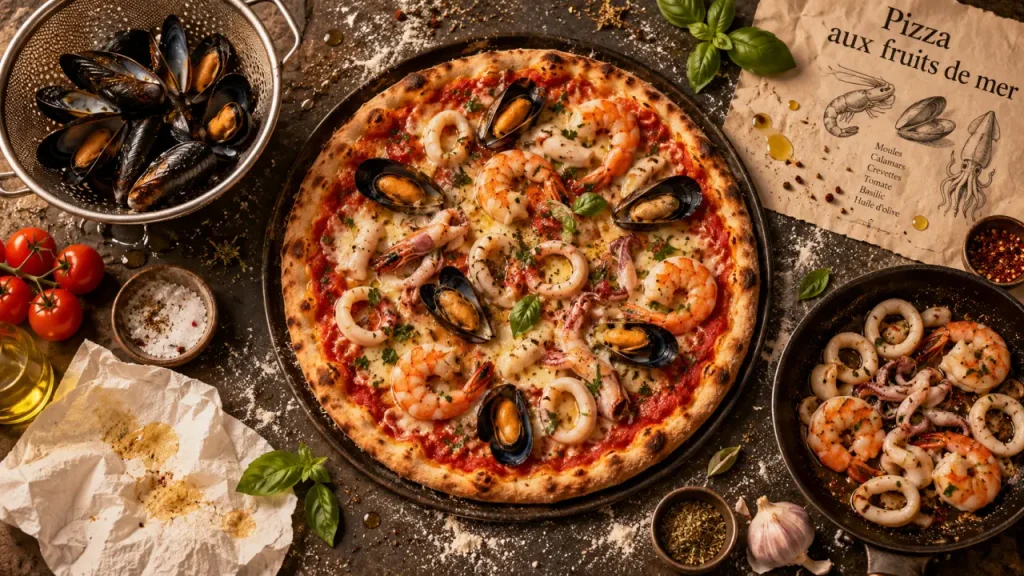Pizza aux fruits de mer à 240 °C : le geste qui garde la pâte croustillante