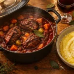 Plats mijotés italiens : paleron fondant en cocotte, sauce rouge