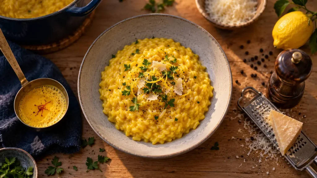 Les recettes italiennes gastronomiques misent sur la précision, du menu au risotto