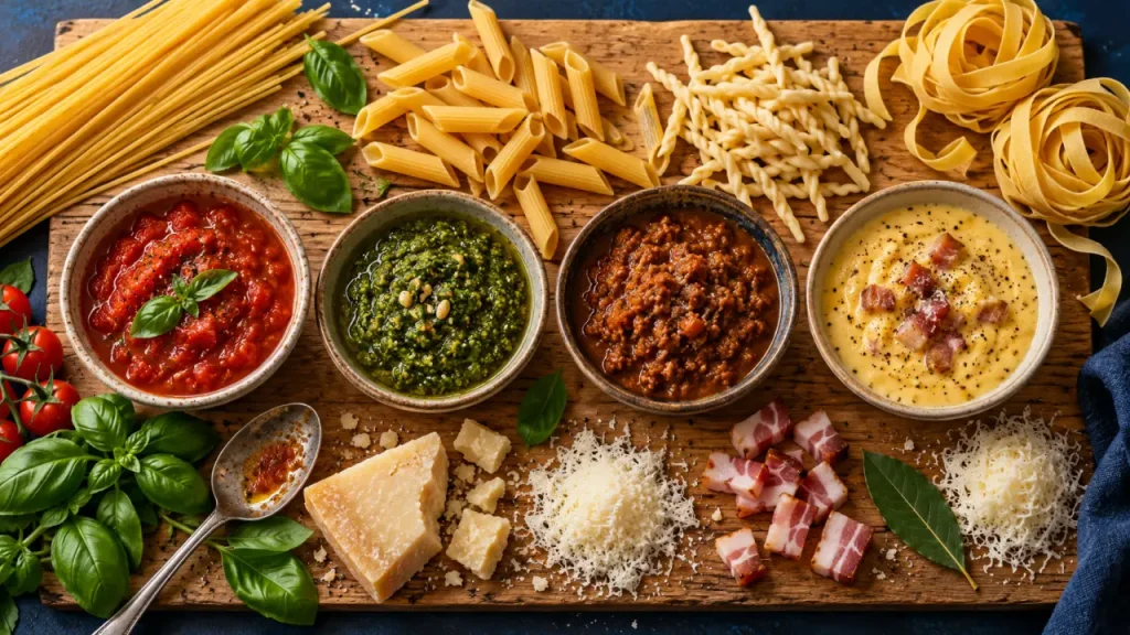 Sauces italiennes pour pâtes : carbonara sans crème, pesto sans mixeur fou et 4 associations qui marchent